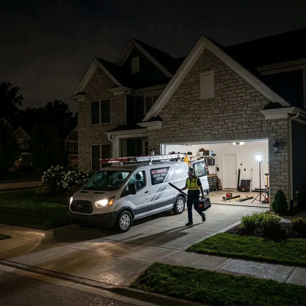 Premium garage door service background in Livingston