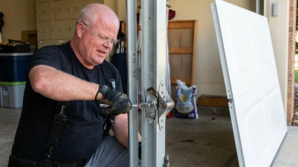 Premium garage door service background in Livingston