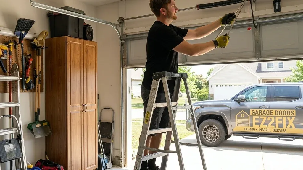 Premium garage door service background in Livingston
