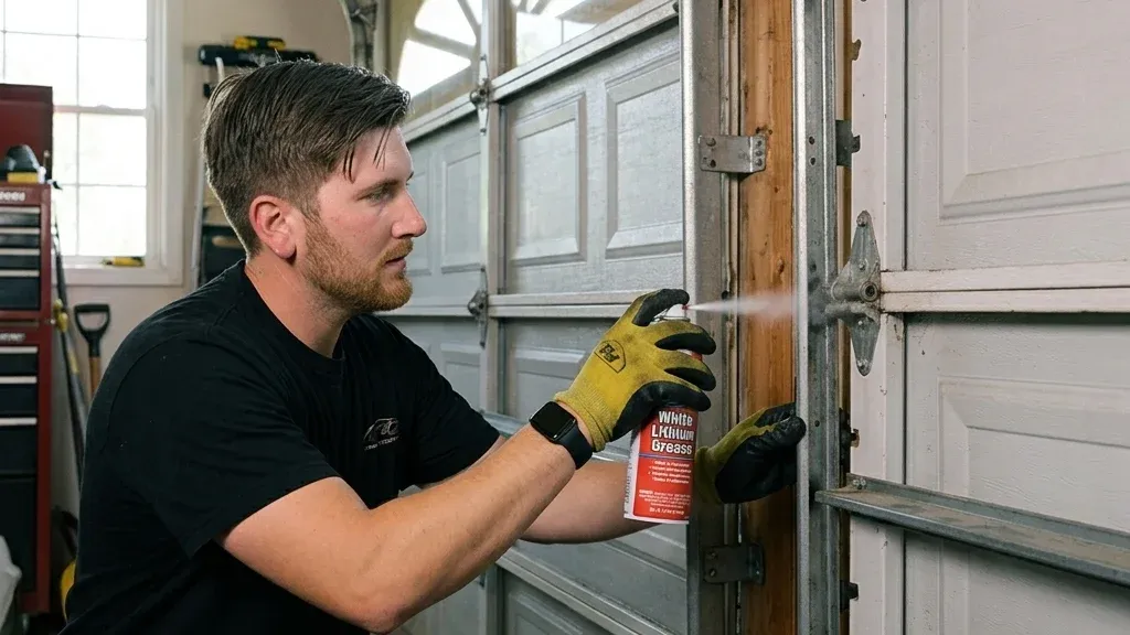 Premium garage door service background in Paterson